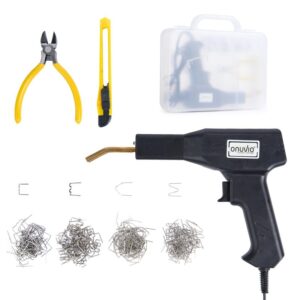Set Pistol si Capse Onuvio™ pentru Lipit Plastic, sudat plastic, repararea fisurilor din plastic, 200 capse si geanta transport incluse, putere 50W, Negru
