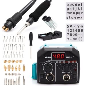 Statie de lipit cu accesorii Yihua 939D-II 2 in 1, 145 W, 144 x 125 x 90 mm, Albastru/Negru