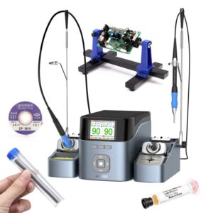 Statie de lipit dubla Aixun T420D (T210 + T115), Techrebal, Include kit 34 + 6 varfuri, 200 W, Negru/Argintiu