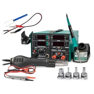 Statie De Sudura, Yihua, 853D, 2W1 Aer Cald Si Pistol De Sudura, 800 W, Controlul Temperaturii, Multicolor, Pentru Sudare, Esd Safe, Set Cu Accesorii
